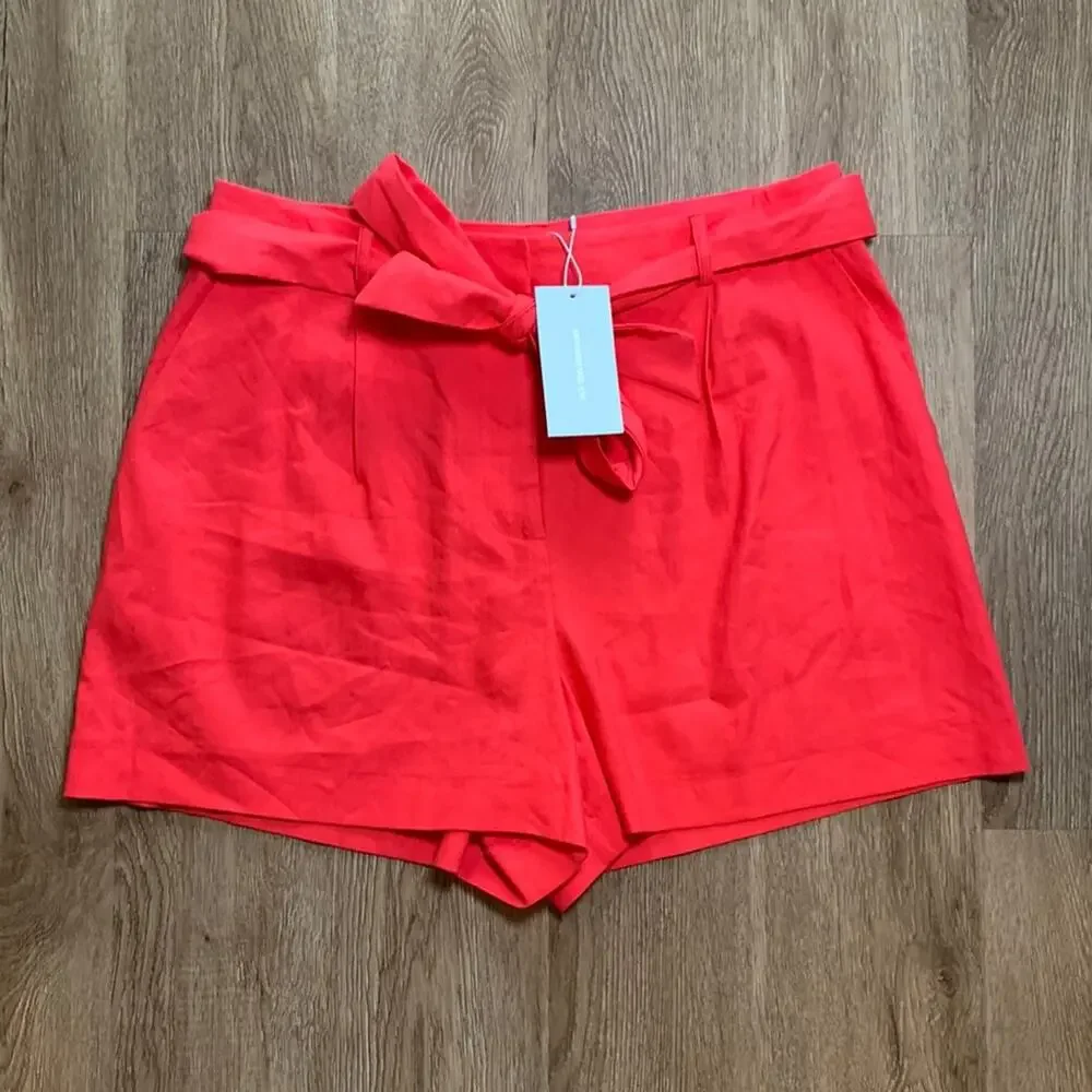 NWT‎ Antonio Melani Shorts Coral Size 16 High Rise Linen Blend
